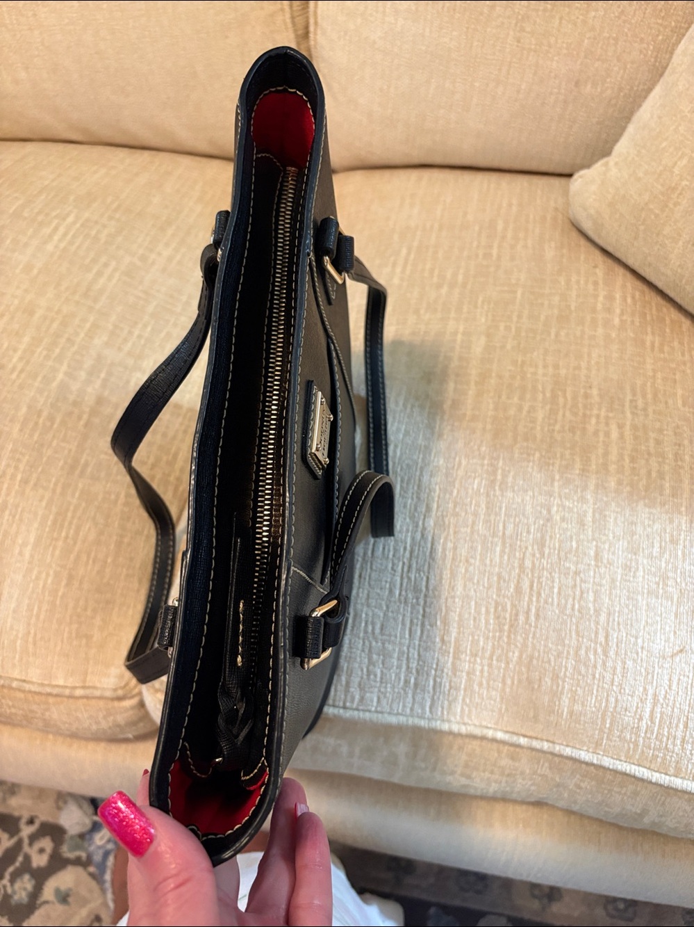 Dooney & Bourke Black Leather Tote Bag - Picture 16 of 16